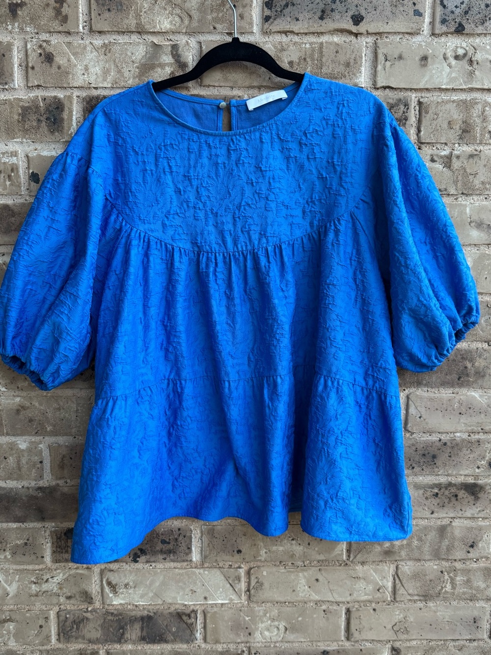 Merlette Paraiso Floral Print Puff Sleeve Tiered Top Size Large